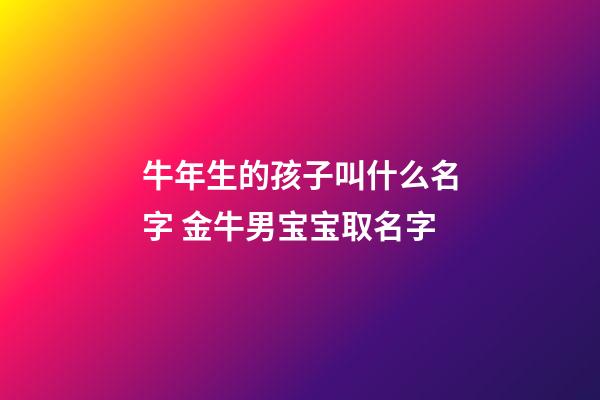 牛年生的孩子叫什么名字 金牛男宝宝取名字